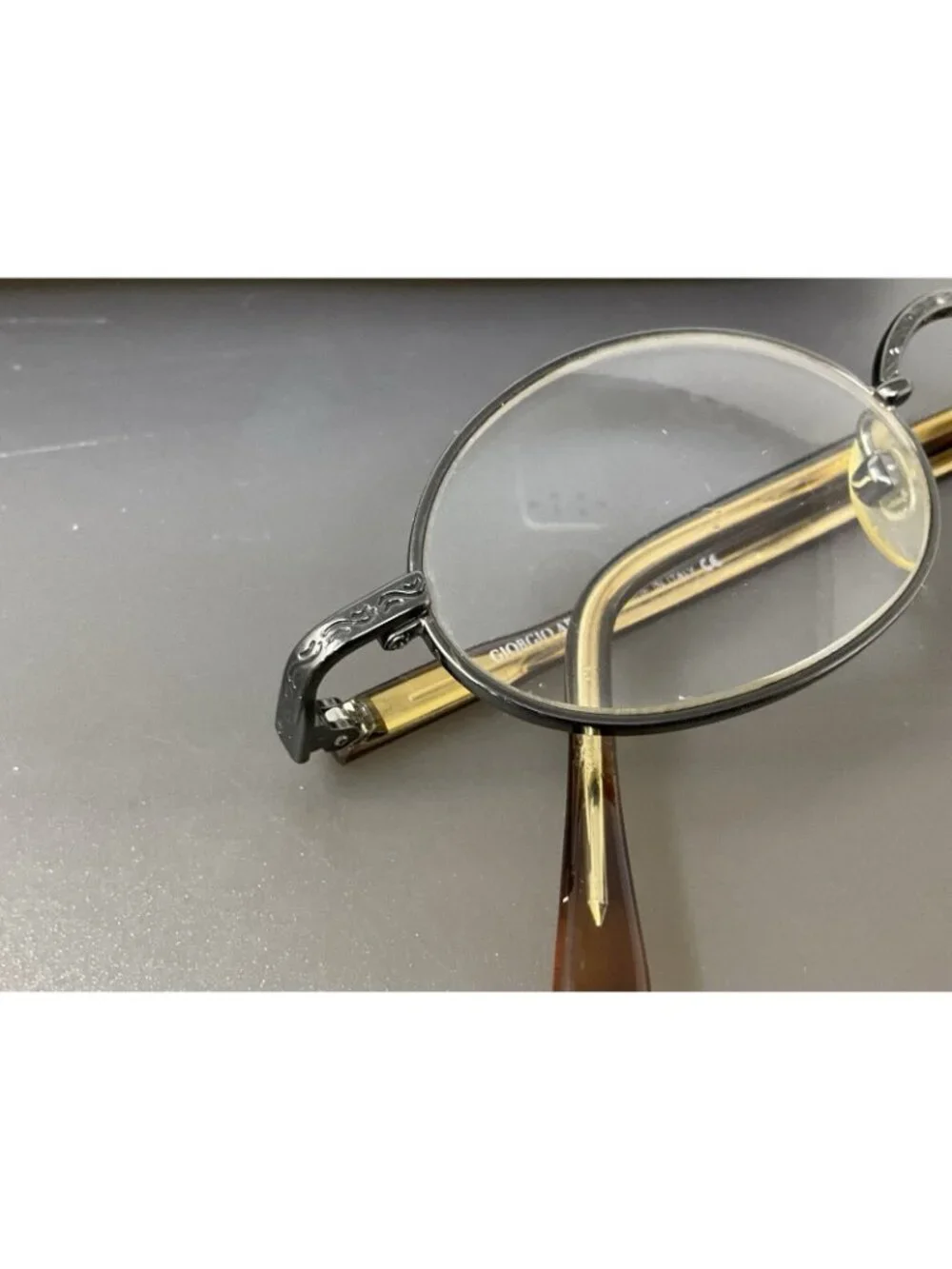Vinatge Giorgio Armani GA 250 976 Dark Gunmetal Oval Eyeglasses Italy 44 [] 20